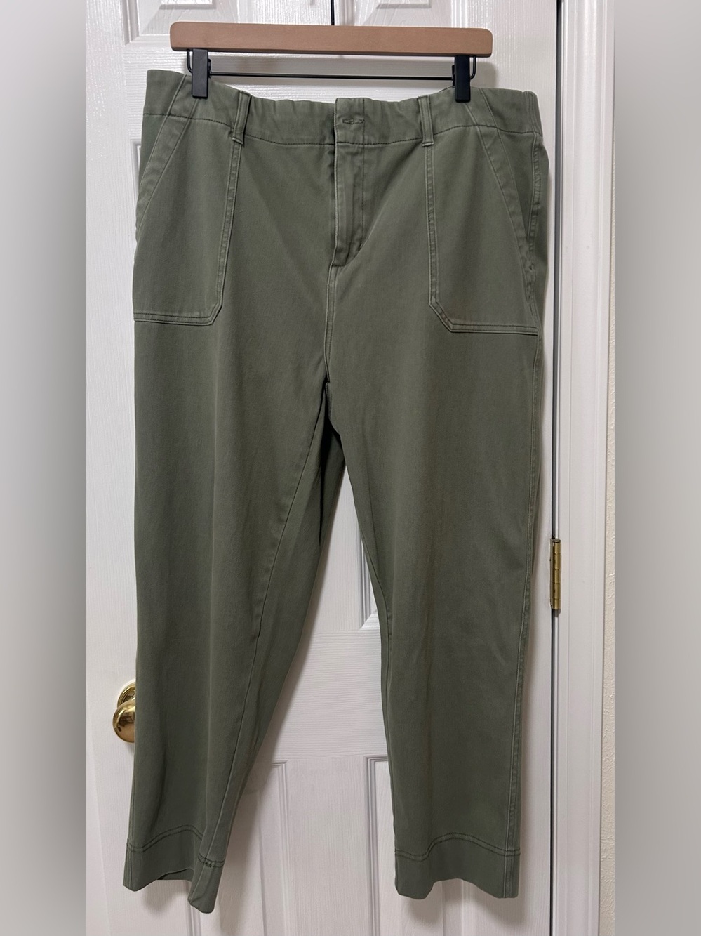 Women's Olive Green High-Rise Utility Trousers